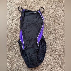 Speedo Elegant Black and Purple Swimwear